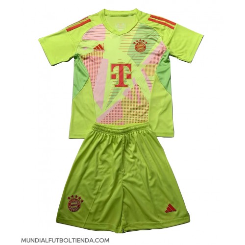 Camiseta Bayern Munich Portero Primera Equipación Replica 2024-25 para niños mangas cortas (+ Pantalones cortos)